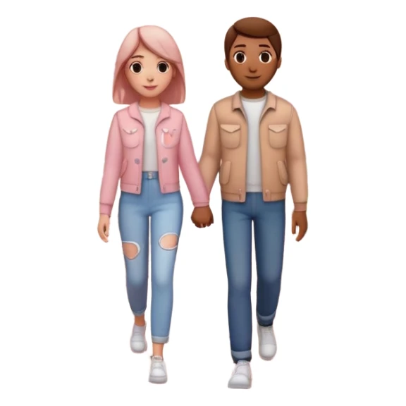 3D emoji-style of two roads merging into one 💞, with cherry blossoms 🌸, floating hearts 💕, soft sunset sky 🌅, and a couple walking hand-in-hand 👩‍❤️‍👨. Romantic and aesthetic vibe sticker