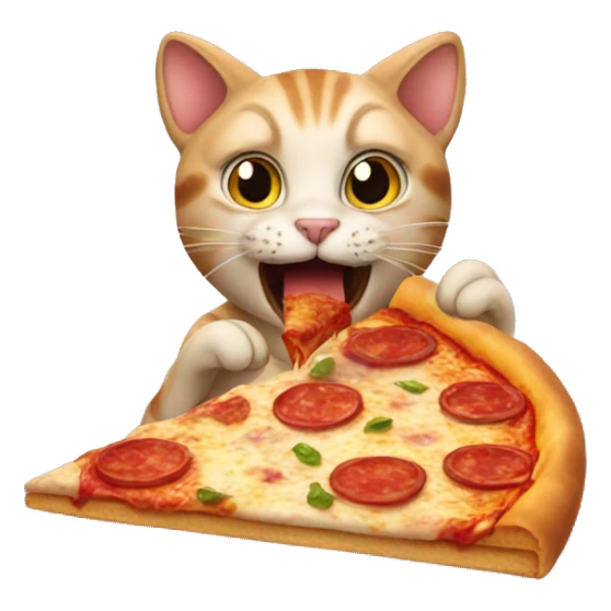 Cat eating pizza sticker