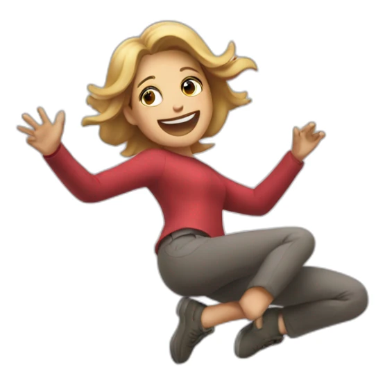 woman jumping over spoilers sticker