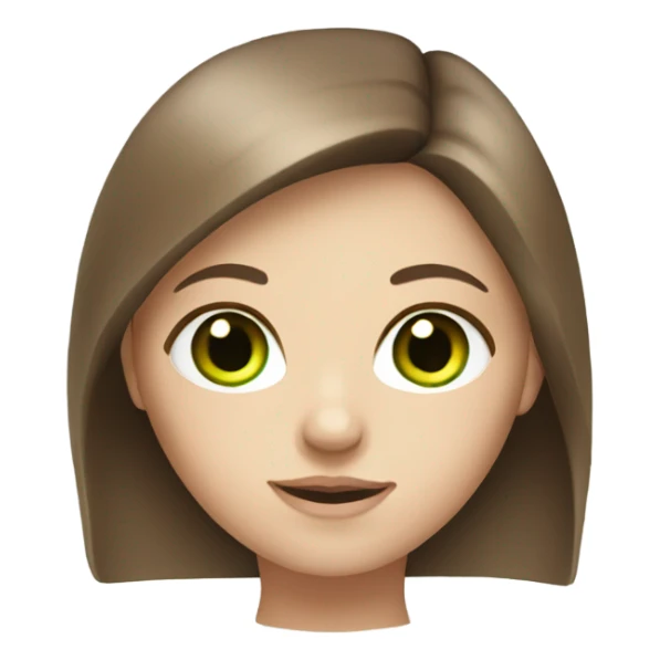 White girl with brown hair and green eyes sticker
