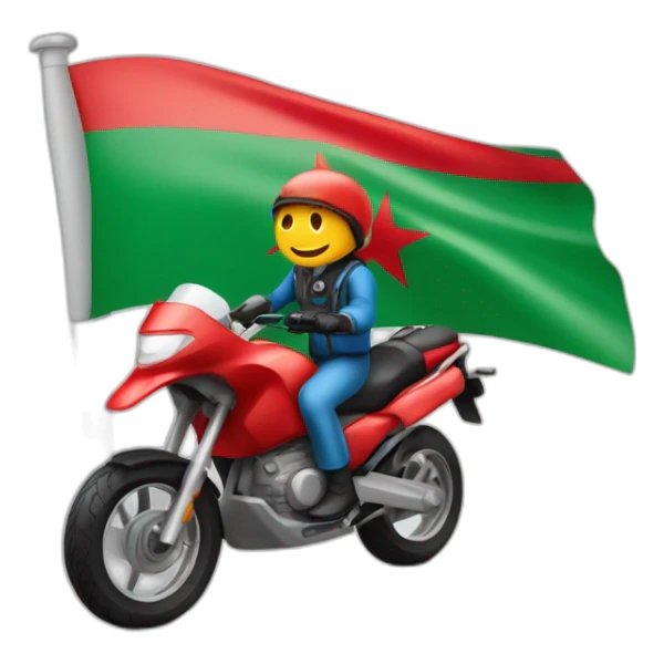 quelqu'un sur une moto avec le drapeau du Maroc derrière sticker