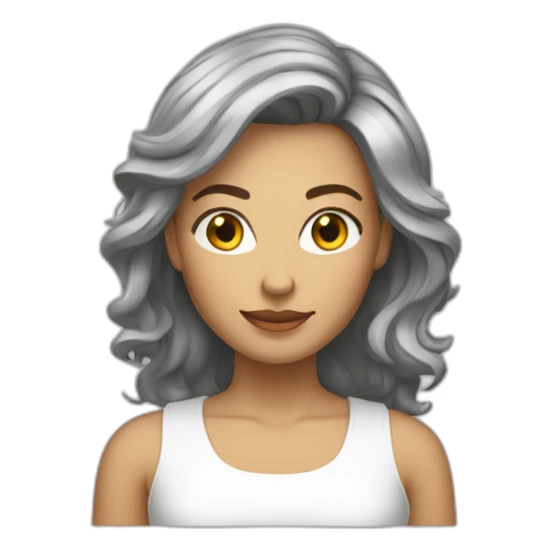 blanc femmee  cheveux bruns sticker