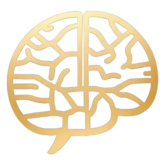 Psychology icon gold with thinner lines sticker