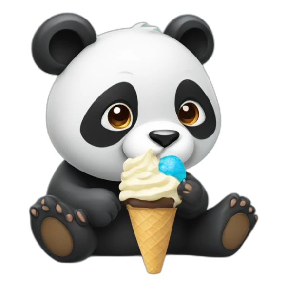 Panda eating ice cream sticker