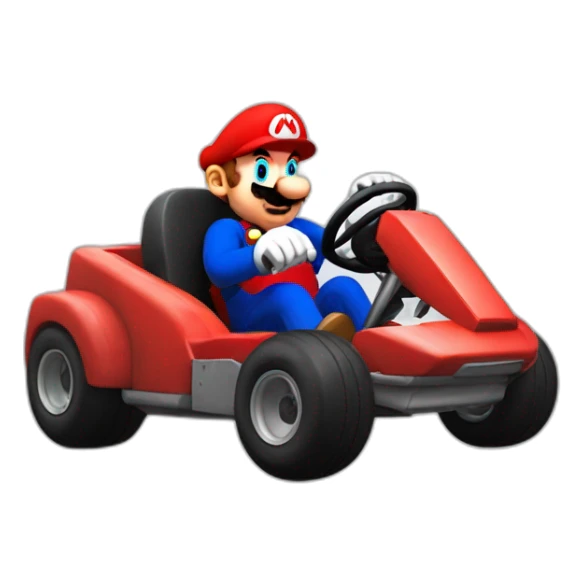 mario met un coup de pied dans son kart sticker