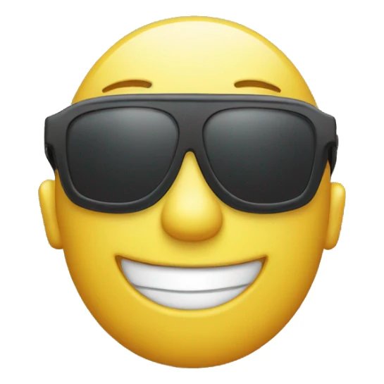 Smiling basic emoji with sunglasses and NVG quads on top sticker