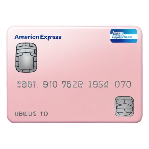 light pink "American express" credit card, glossy finish sticker
