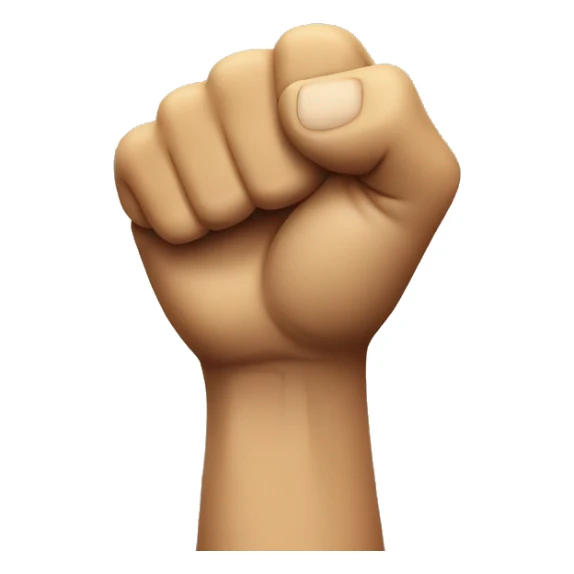 Angry emoji holding up his clenched fist sticker