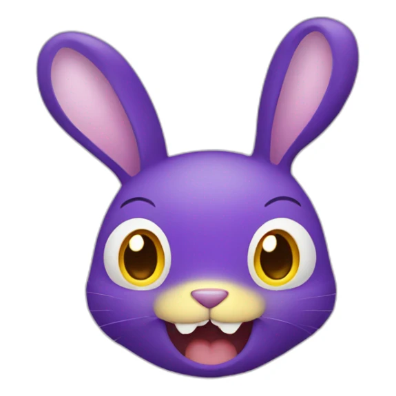 Purple Rabbit with yellow eyes and teeth sticker