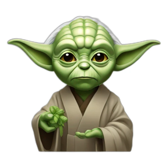 Maître Yoda qui fume argent sticker