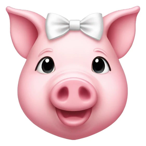 Pig-pink heart with white bow sticker