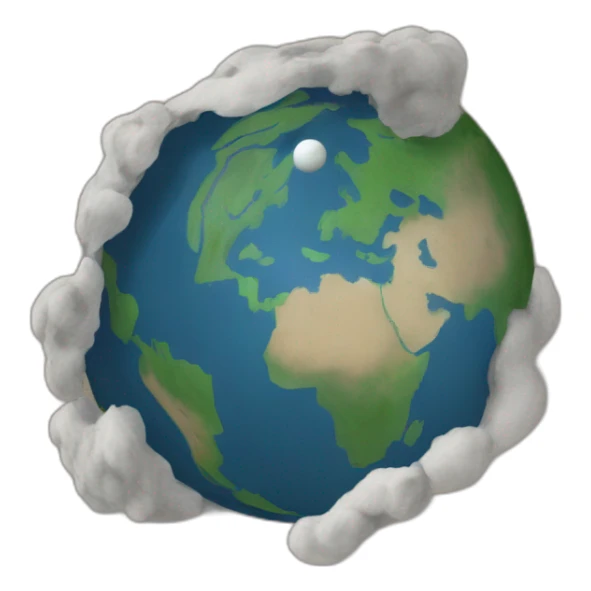 une météorite qui tombe sur la terre sticker