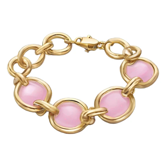 realistic dainty gold chain bracelet with light pink accents sticker