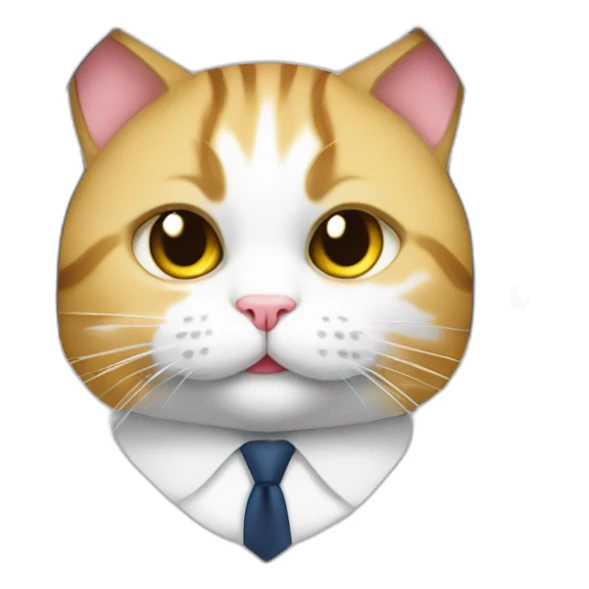 chubby cat with headphones, tie, formule 1 tshirt sticker