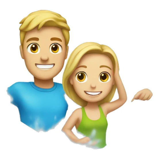 waterslide with white boy  and white girl  sticker