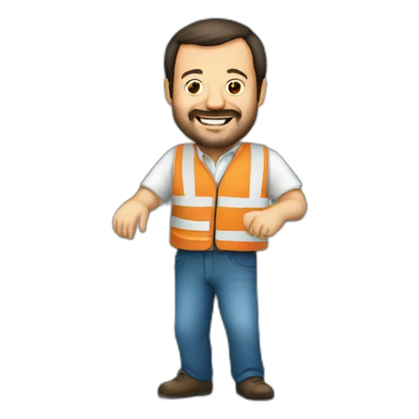 Matteo Salvini building a bridge sticker