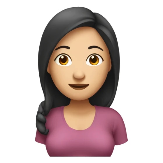 Pregnant Asian woman hanging out relaxed sticker