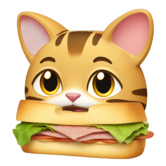 Safari cat with French sandwich  sticker