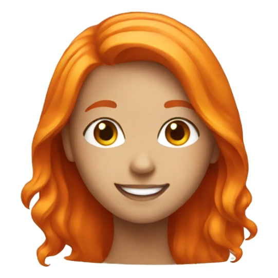 smiling girl with orange hair sticker