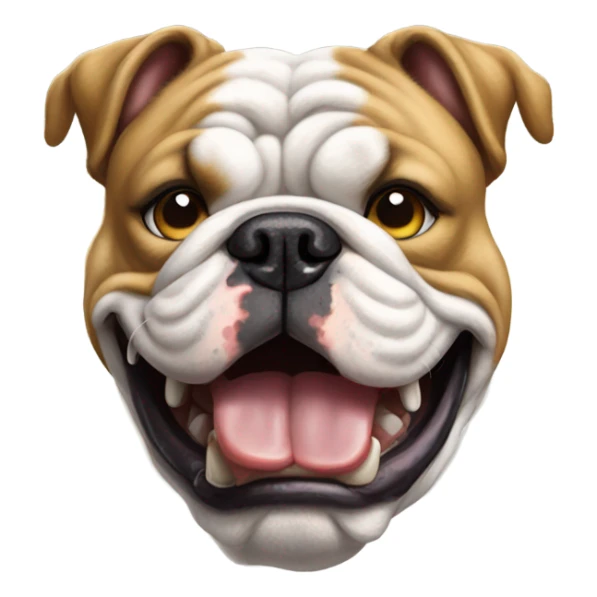 English bulldog with gold tooth sticker