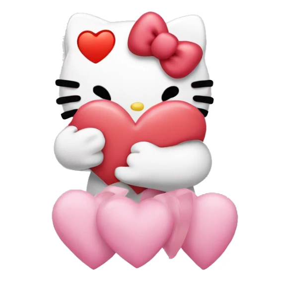 hello kitty with heart sticker