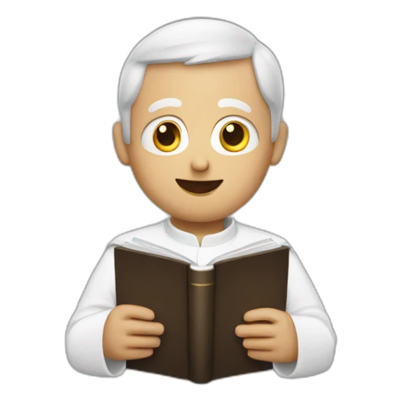 Priest holding a book, truly shocked face sticker