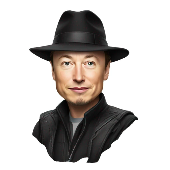 Elon musk wearing a wizzard hat sticker