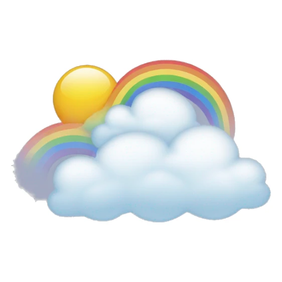 Arc en ciel allant d’un nuage à un autre sticker