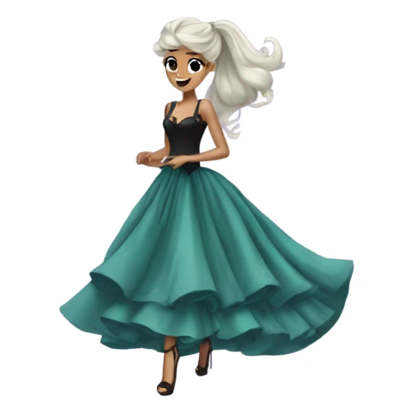 Real Ariana Grande as Galinda from wicked wearing long flowing dress  sticker