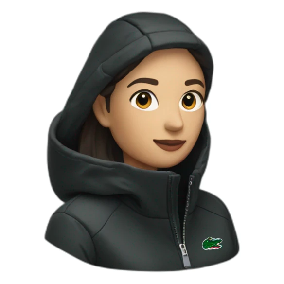 Lacoste latin two friends woman with black windbreaker sticker