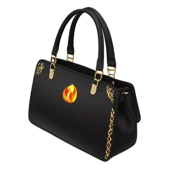 Flames the brand black handbag sticker