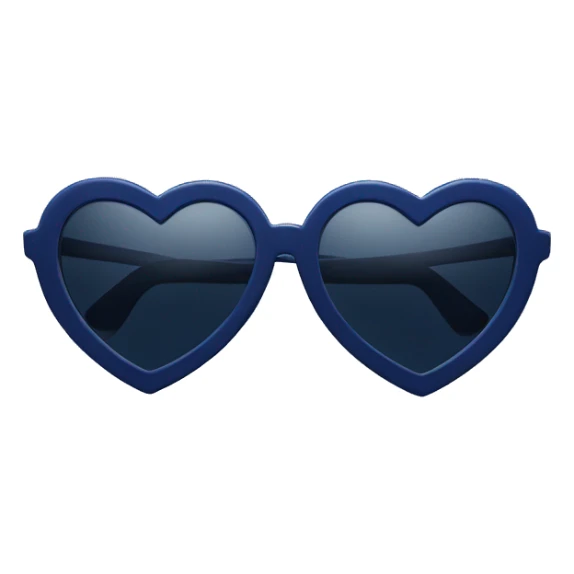 A pair of navy blue heart shaped sunglasses  sticker