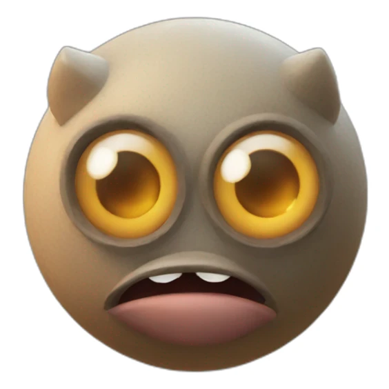 3d sphere with a cartoon Hoglin skin texture with big feminine eyes sticker