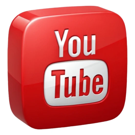 Realistic, YouTube logo design sticker