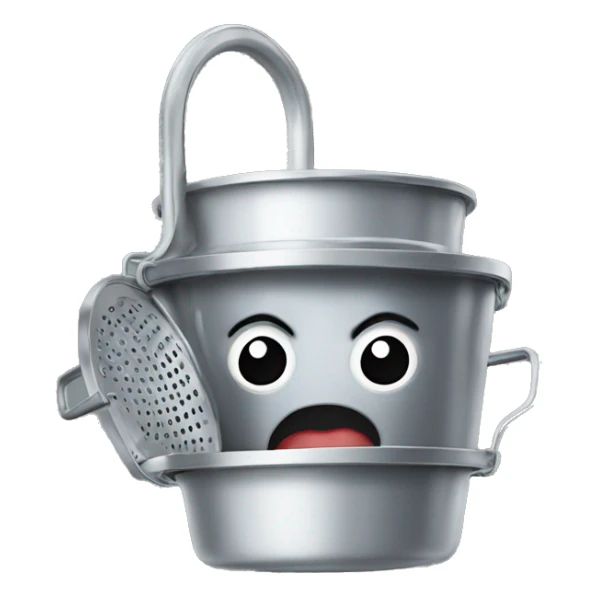 strainer with eyes and mouth sticker