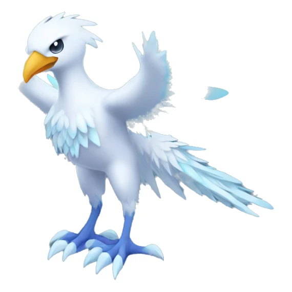 Fantasy legendary godly ice bird Cryo-snow-Phoenix Fakemon full body sticker