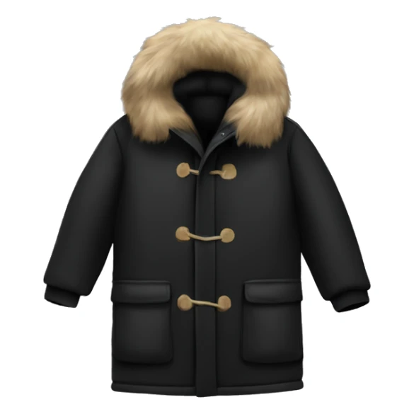 Fur coat black parka sticker