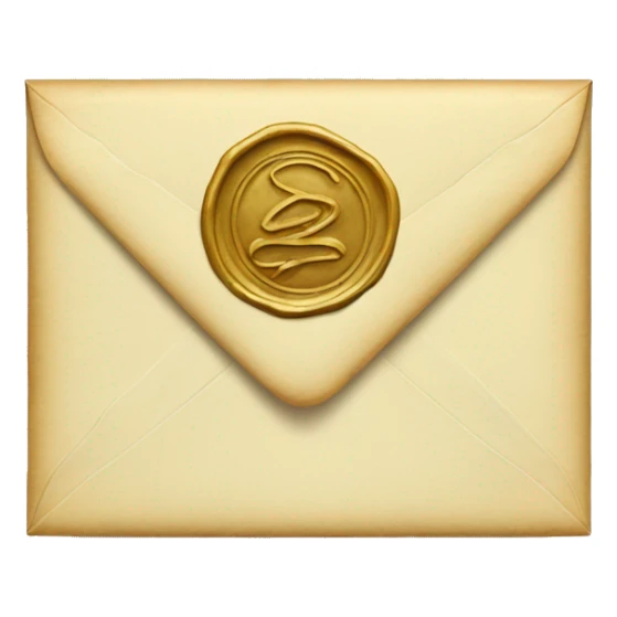 an envelope with a vintage ethereal wax seal sticker