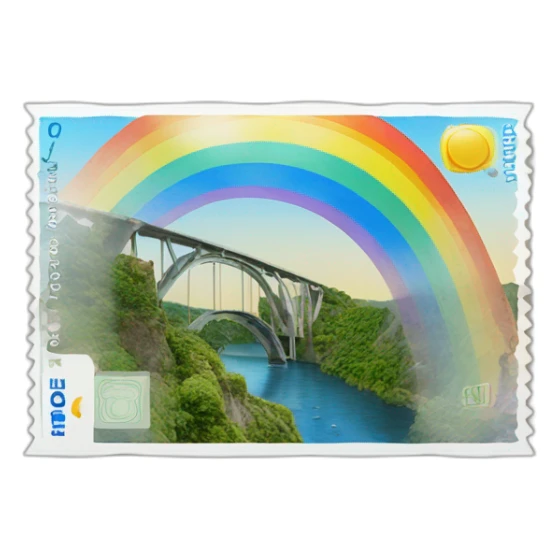 Custom 1k euro rainbow note with one of the Europe bridges sticker