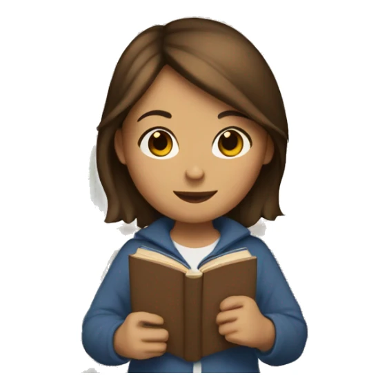 Brown haired girl with a stack of books sticker