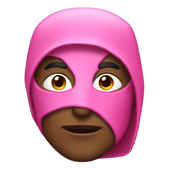 male superhero, with pink facial hood sticker