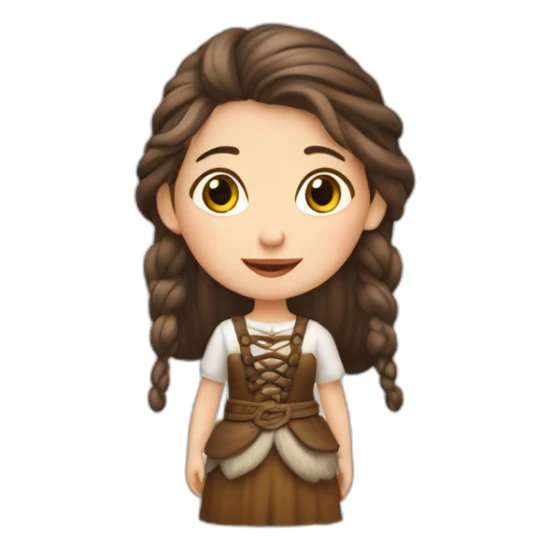 niña de piel blanca, pelo café y tranzas de vikinga sticker