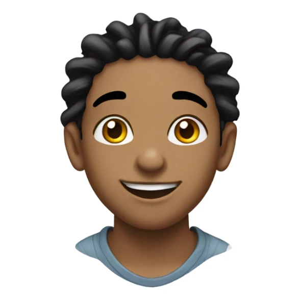 young guy with short black dread locks wearing earrings and big lips and smiling with dimples sticker