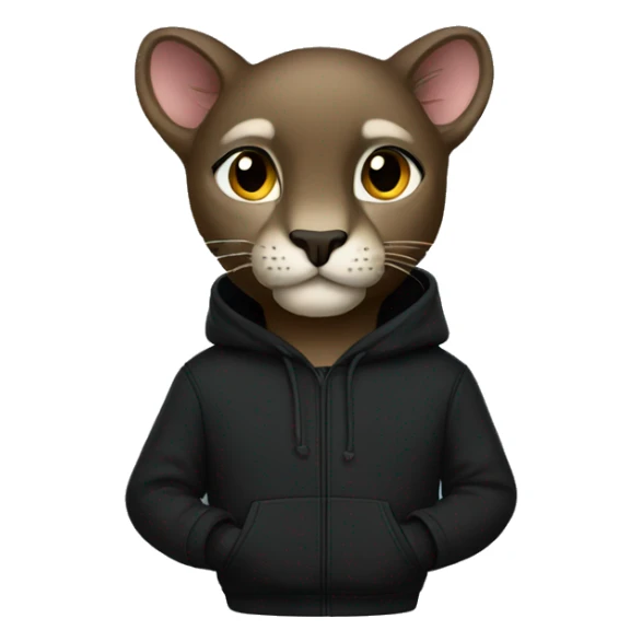 black puma wearing black hoodie sticker