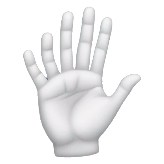 Hand with a curved ring finger and thumb sticker