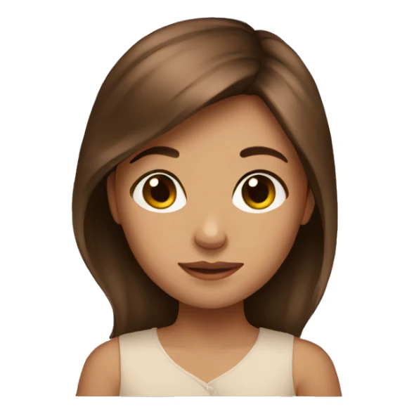 Brown hair Girl with brown baby sticker