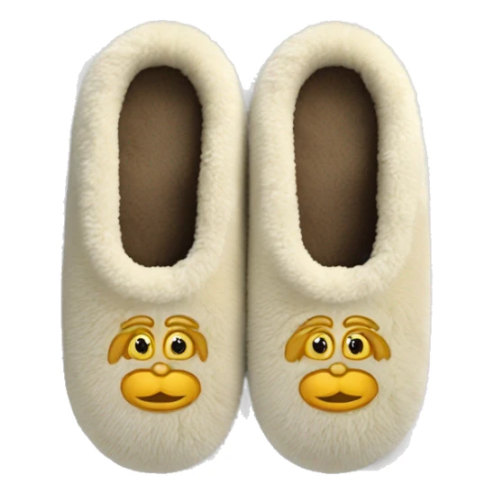 Fuzzy hotel slip-on slippers for spa which allow for toes to show (but no feet shown) sticker