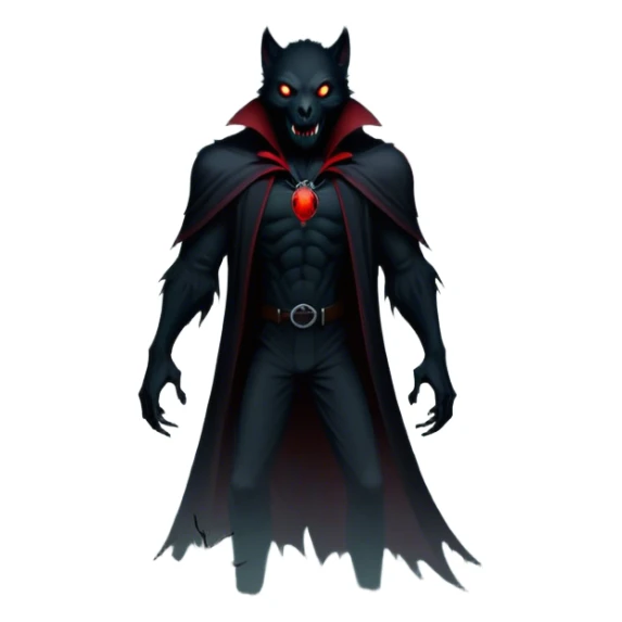 Icon for Horror Movies: A chilling collage with a monstrous werewolf or vampire, dark silhouettes, eerie graveyards, and creepy elements like spiders and tombstones. Ghostly fog surrounds, with a blood-red moon in the sky. The atmosphere is unsettling, eerie, and haunting. Transparent background. sticker