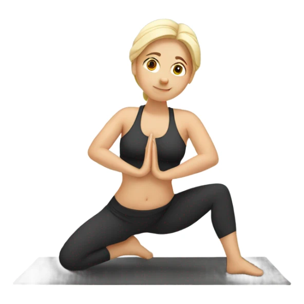 Caucasion women doing yoga sticker
