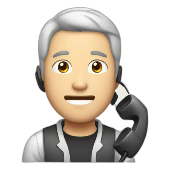 japanese men  answering phone sticker